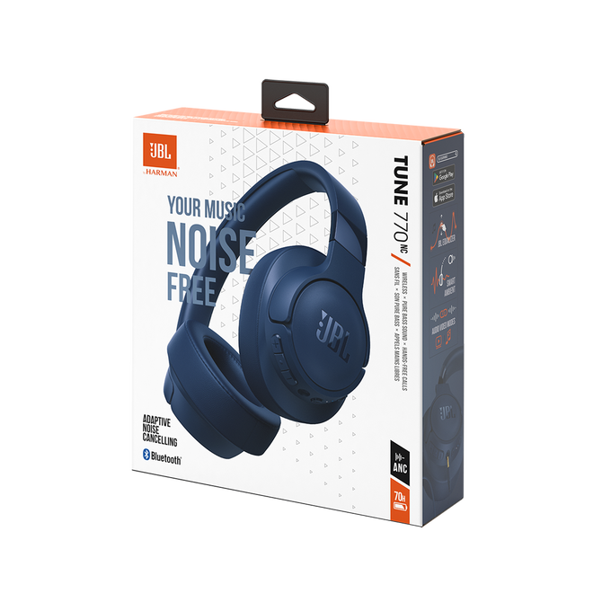 JBL Tune 770NC - Blue - Adaptive Noise Cancelling Wireless Over-Ear Headphones - Detailshot 10 image number null